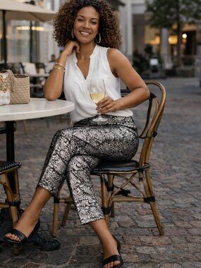Talbots Metallic Jacquard Ankle Pants